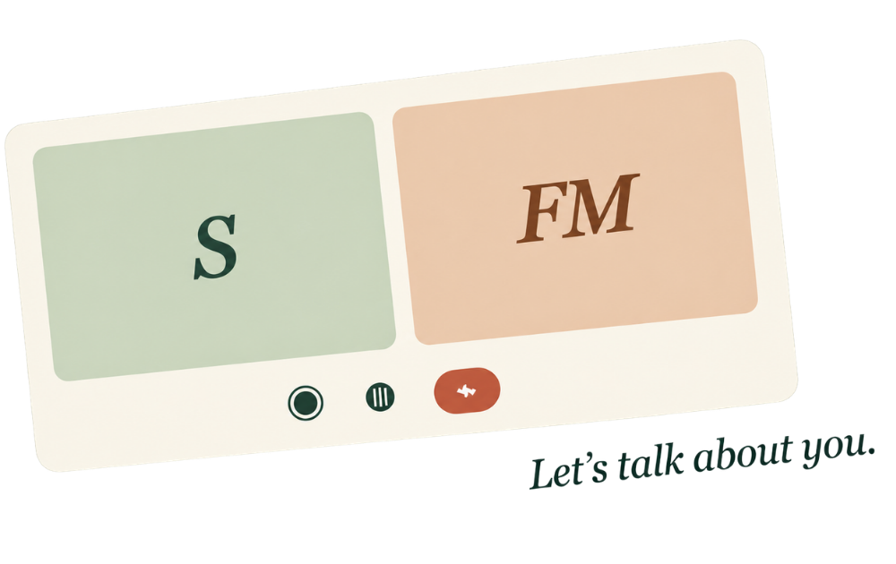 An illustrated video call between a student and a counsellor.
